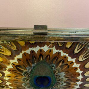Vintage Peacock Feather Clutch – Ornate, Unique & Versatile